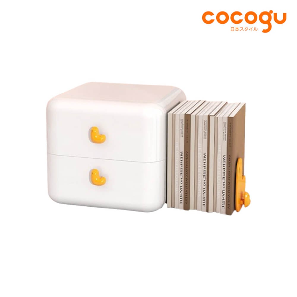 กล่องลิ้นชัก 2 ชั้น COCOGU รุ่น JRC101 ที่วางหนังสือ 1 ด้าน สีขาว_0